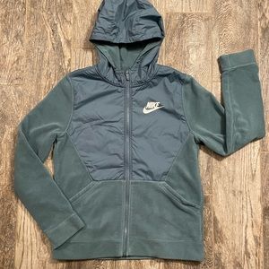 Nike full zip fleece mixed media hoodie jacket